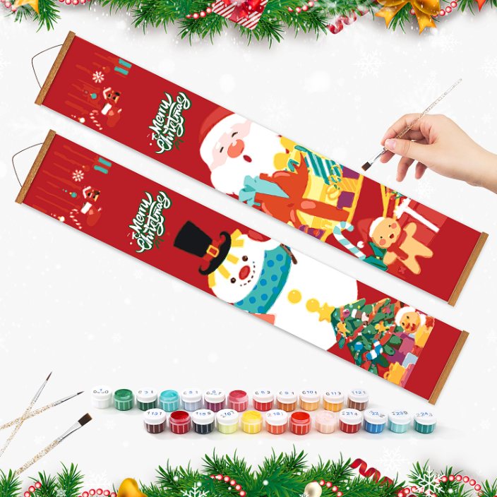 Paint-by-Number Door Panels – Santa & Snowman Set