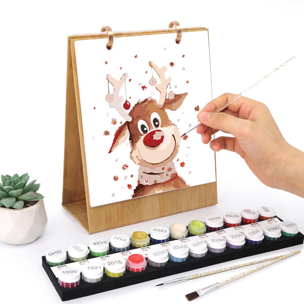 2026 Paint by Numbers desk Calendar | Merry Christmas Edition