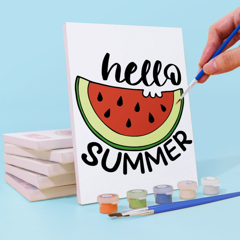 6 Mini Paintings - Summer Melon Set