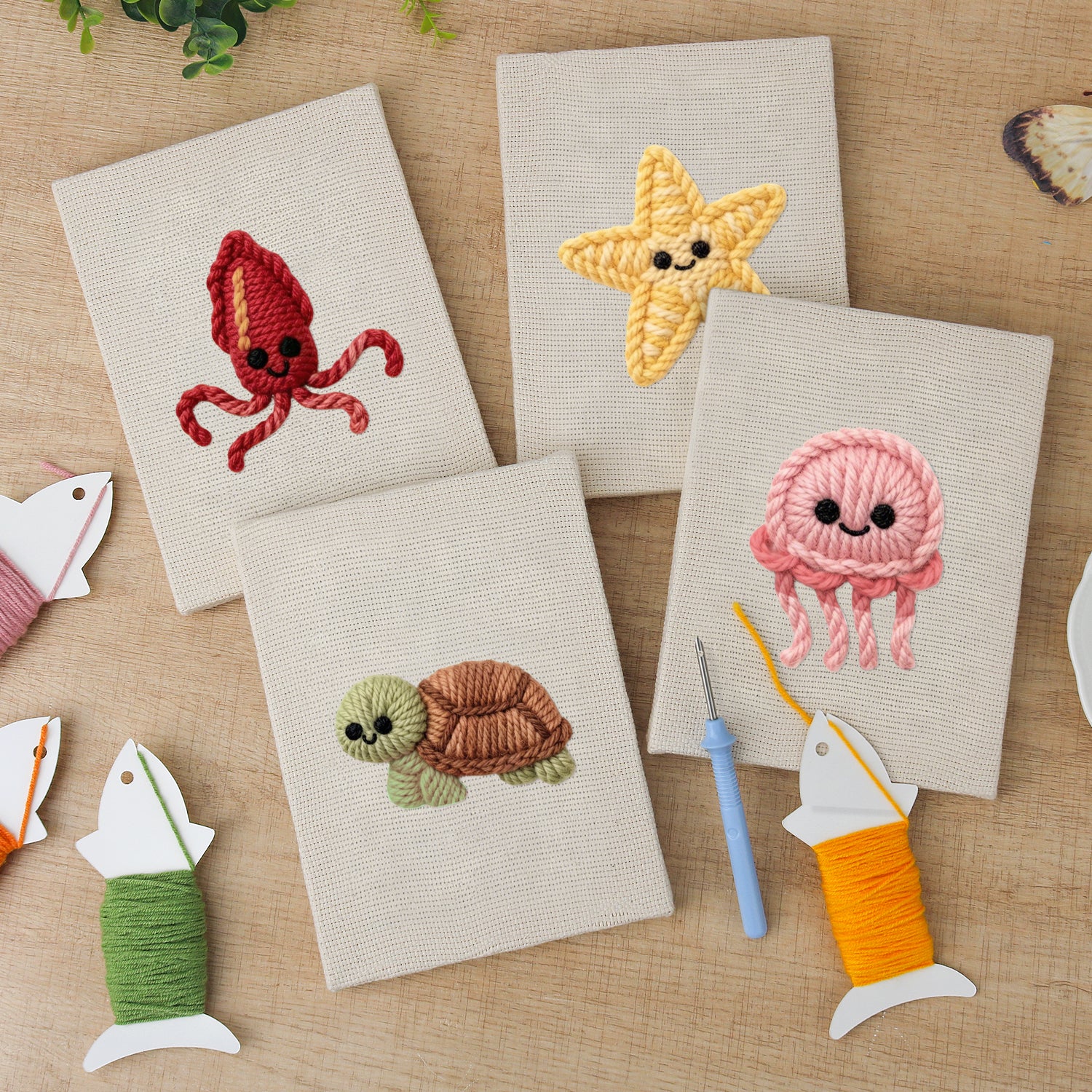 Sea Animals 1 | Mini Punch Needle Kit