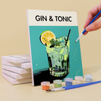 Sip & Paint Cocktail Set – 6 Mini Paint-by-Numbers + 6 Easels