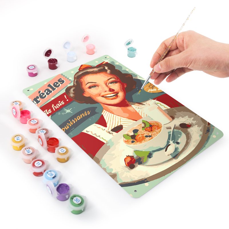 Metal Paint by Number Poster – Breakfast