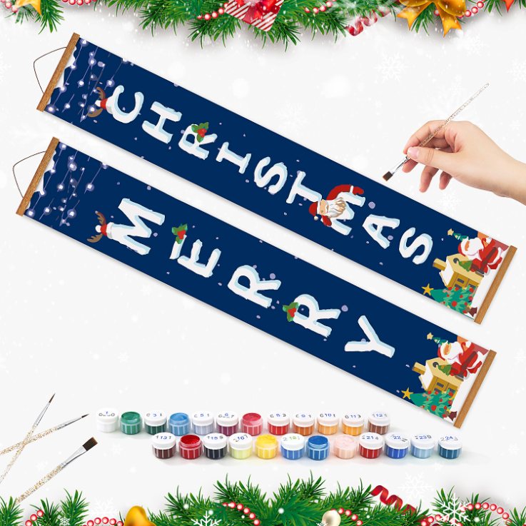 Paint-by-Number Door Panels – Merry Christmas Set