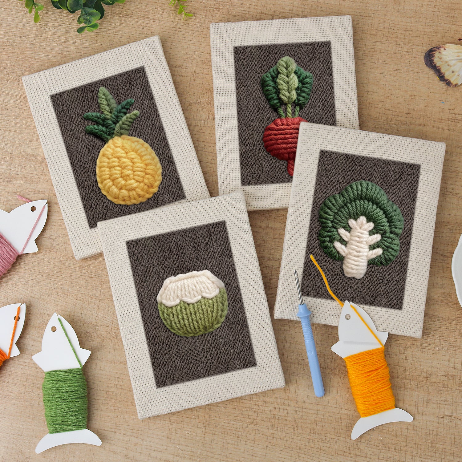 Fruits & Vegetables 18 | Mini Punch Needle Kit