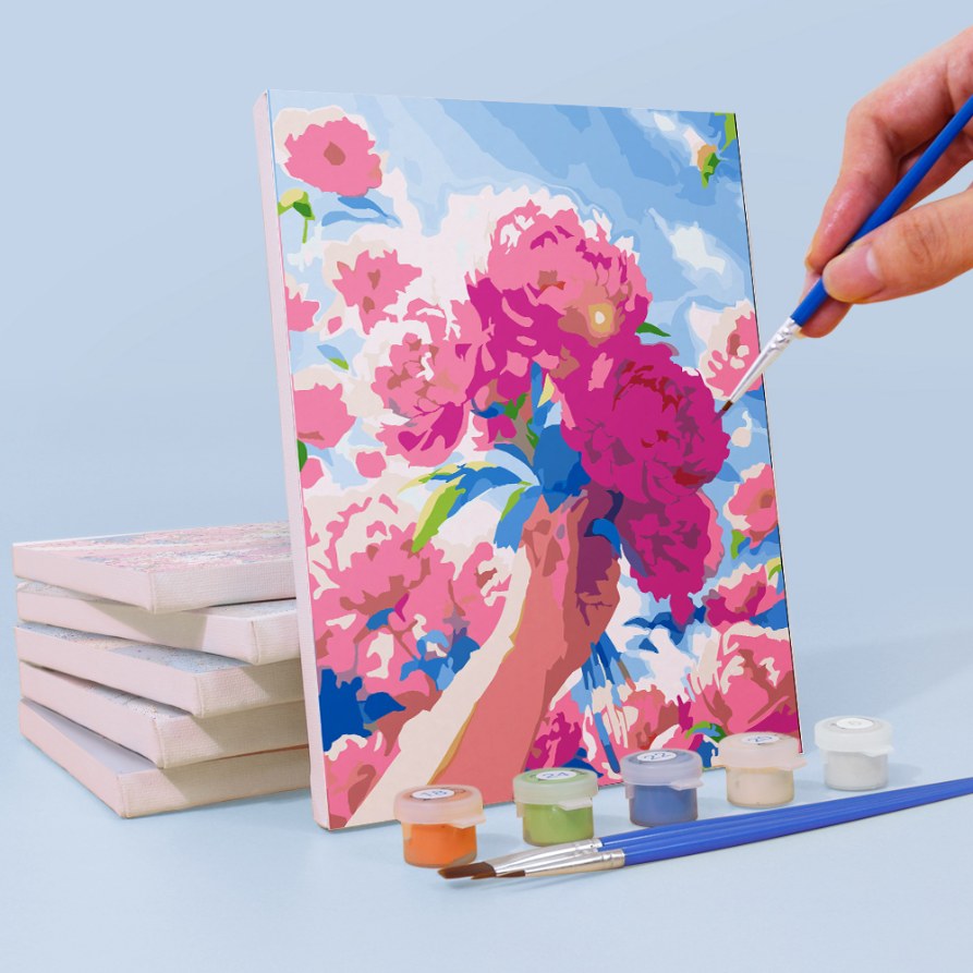 6 Mini Paintings - Bouquets in the Sky Set