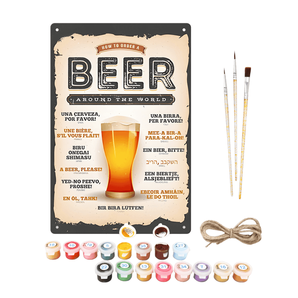 Metal Paint by Number Poster – Beer around the world