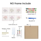 6 Mini Paintings - Colorful Trees Set