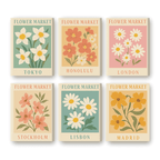 6 Mini Paintings - Flower Market Set