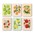 6 Mini Paintings - Fruit Plant Set