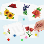 5 Postcards – Flowers Set | Paint by Number