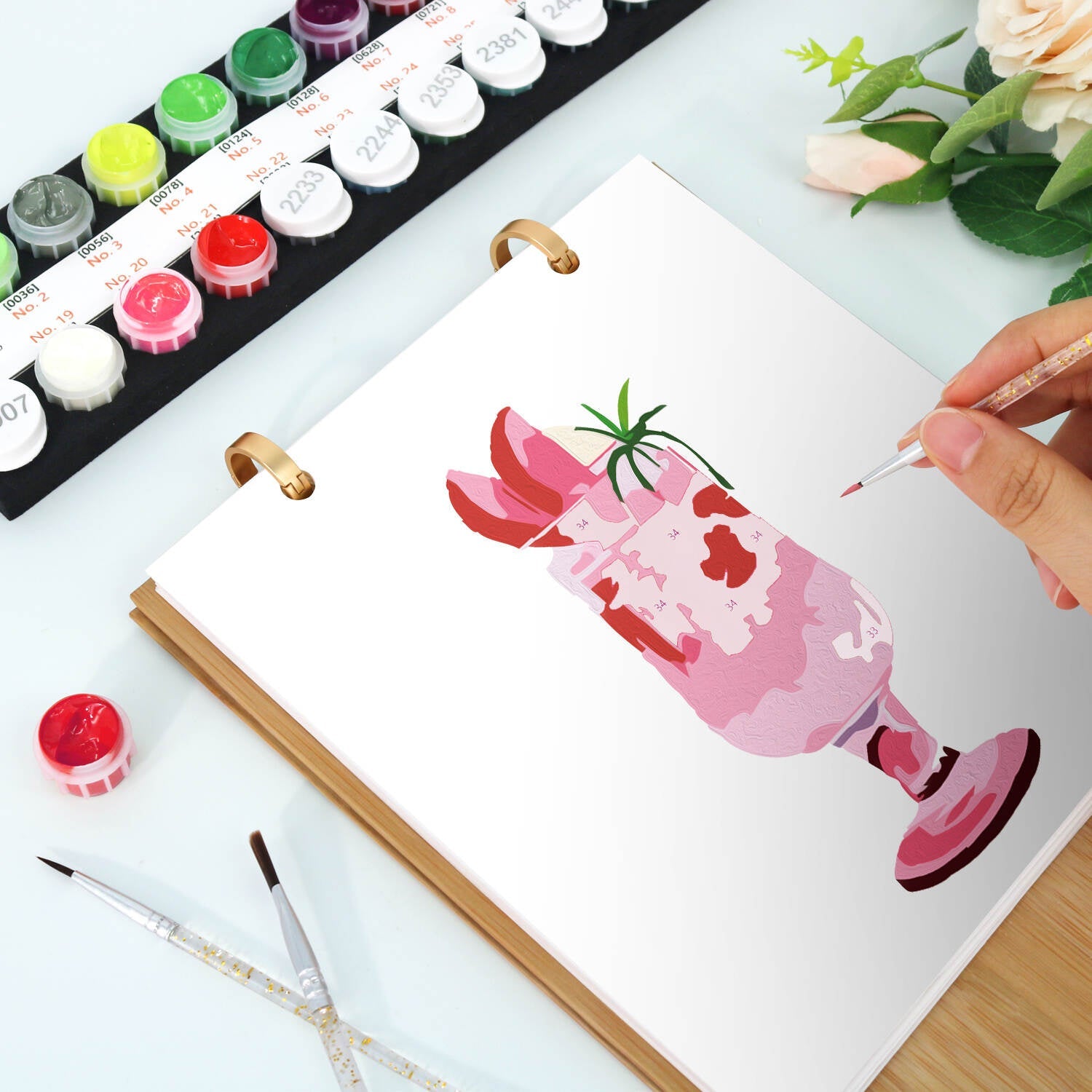 2026 Paint by Numbers desk Calendar | Cocktail Edition