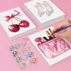 6 Mini Paintings - Pink glamour set