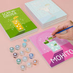 6 Mini Paintings - Paint & Pour Cocktail Set