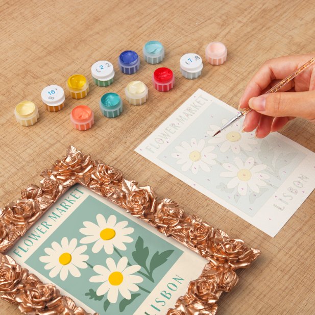 Mini Painting with Picture Frame – Flower Market Lisbon