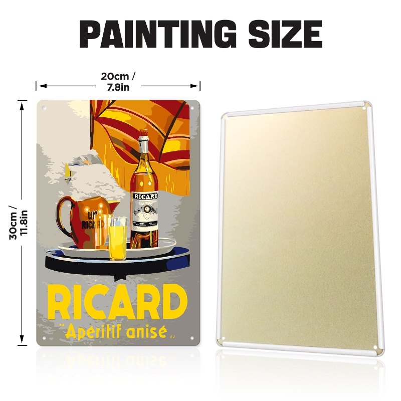 Metal Paint by Number Poster – Ricard Aperitif