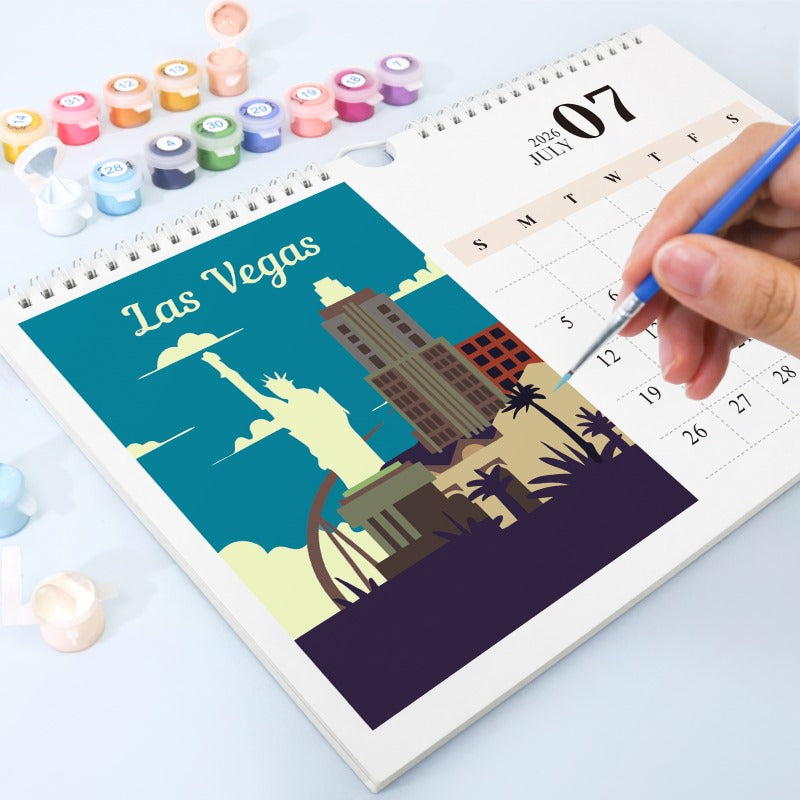 Paint by Numbers Calendar 2026 | Famous Landmarks Edition