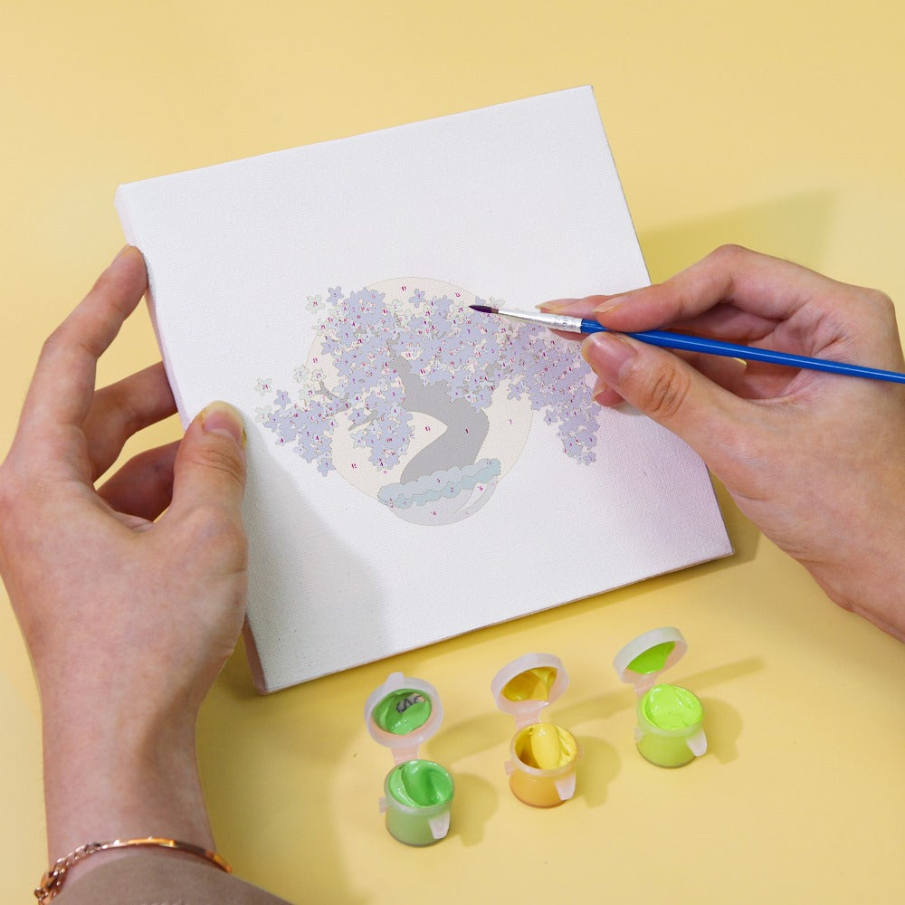 6 Mini Paintings - Colorful Trees Set