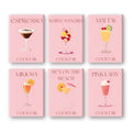 6 Mini Paintings - Pink Cocktail Set