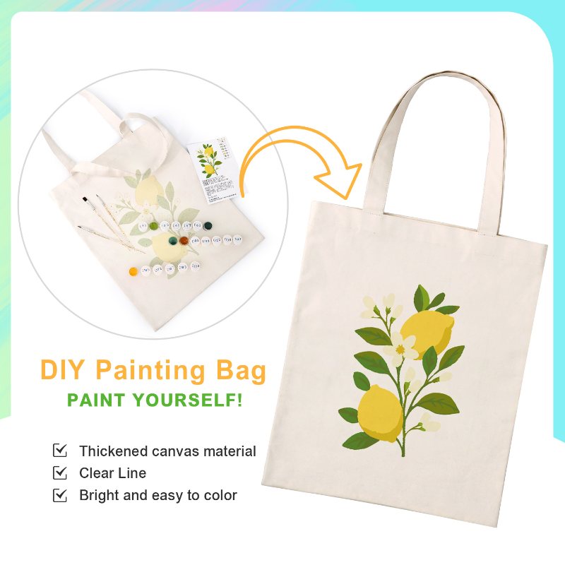 Paint by Numbers Totebag – Lemon Plant