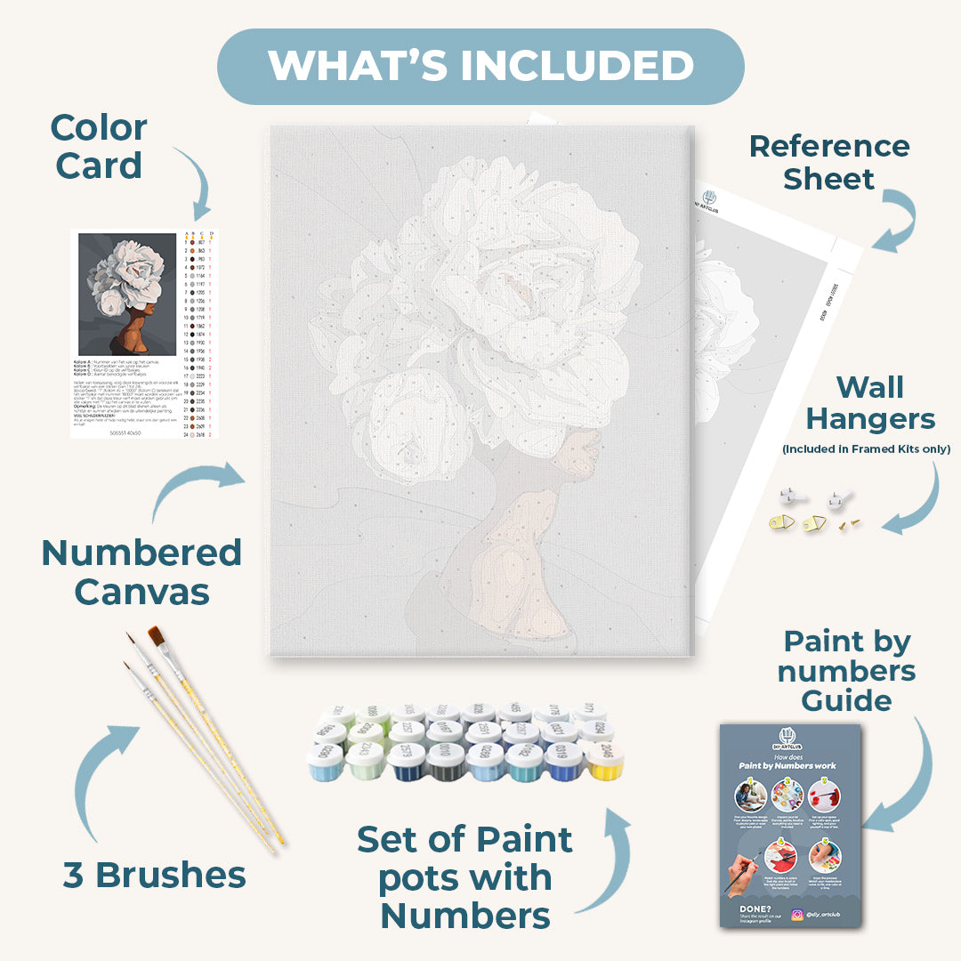 Woman with Flowery Hair | Paint by Numbers