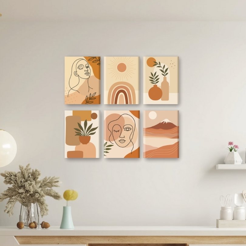 6 Mini Paintings - Boho Set