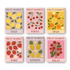 6 Mini Paintings - Fruit Market Set