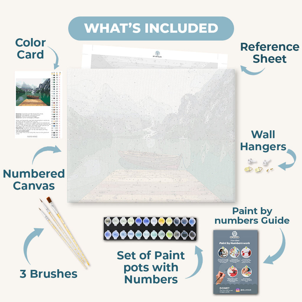 Mountains and Lakes in the Dolomites | Paint by Numbers