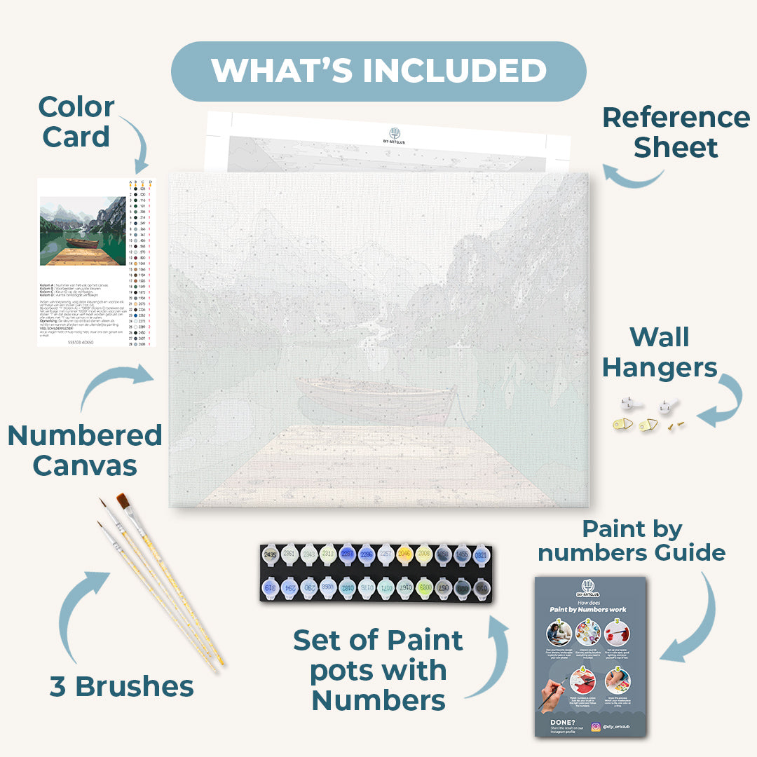 Mountains and Lakes in the Dolomites | Paint by Numbers