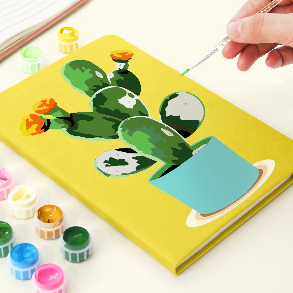 Paint by Number Notebook - Cactus | 2 Colors