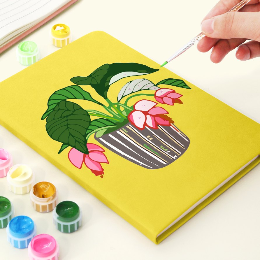 Paint by Number Notebook - Houseplant | 2 Colors