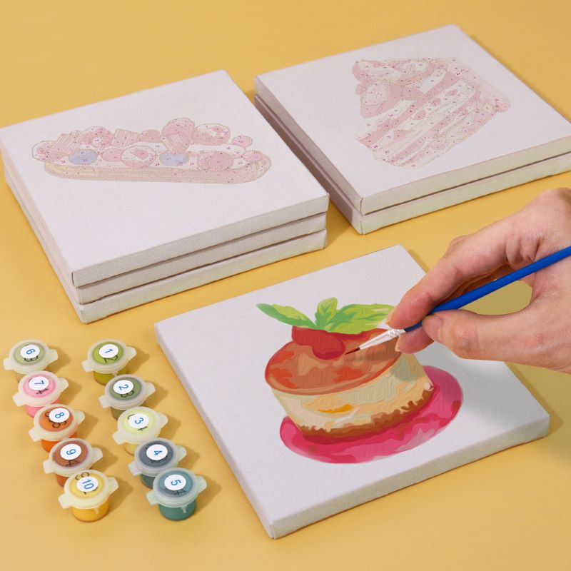 6 Mini Paintings - Pastries