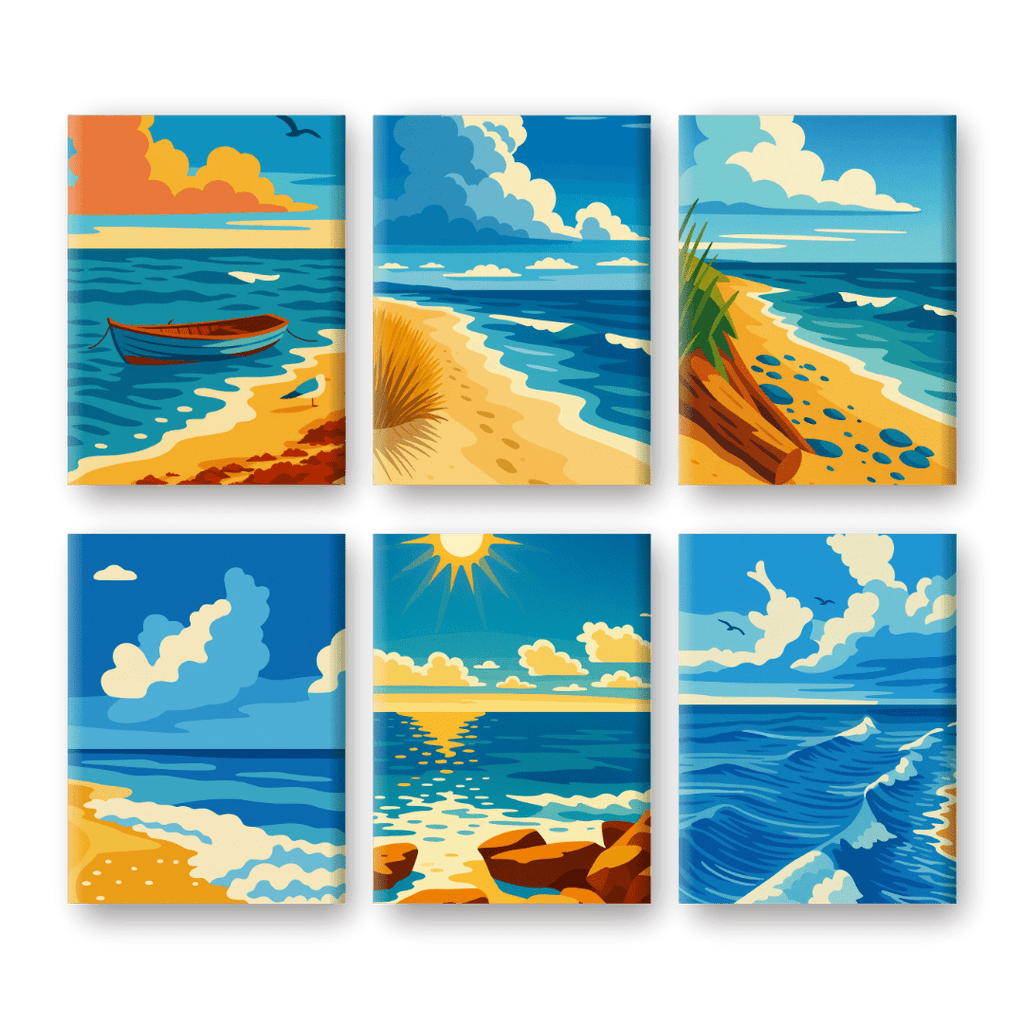6 Mini Paintings - Seashore Set