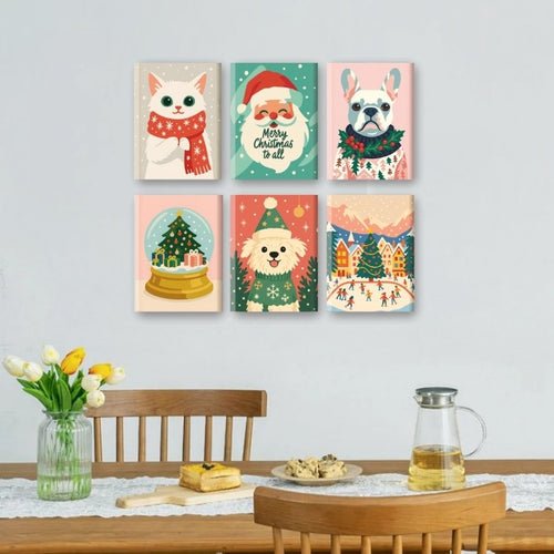 6 Mini Paintings - Cold Christmas Set