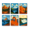 6 Mini Paintings - American National Parks Set