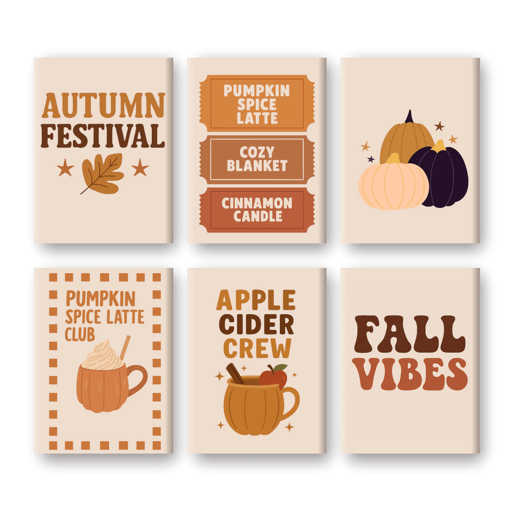 6 Mini Paintings - Autumn Festival Set
