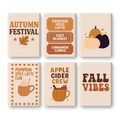 6 Mini Paintings - Autumn Festival Set