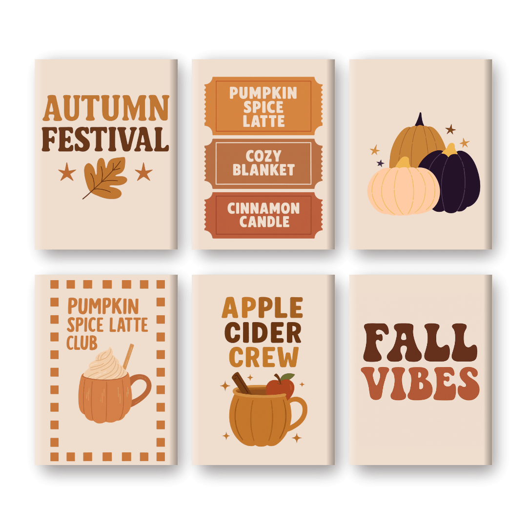 6 Mini Paintings - Autumn Festival Set