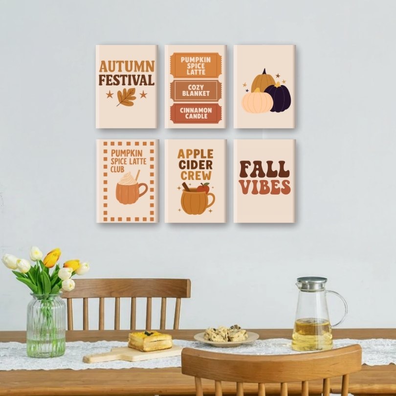 6 Mini Paintings - Autumn Festival Set