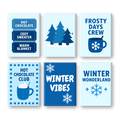 6 Mini Paintings | Blue Christmas Set