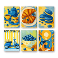 6 Mini Paintings - Blueberry Set