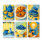 6 Mini Paintings - Blueberry Set