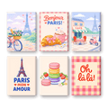 6 Mini Paintings - Bonjour Paris Set