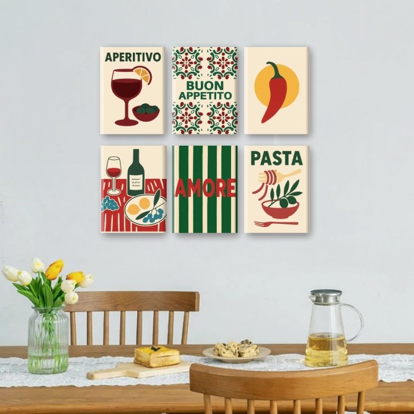 6 Mini Paintings - Buon Appetito Set