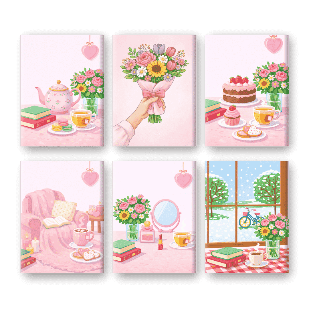 6 Mini Paintings - Calm Moments Set