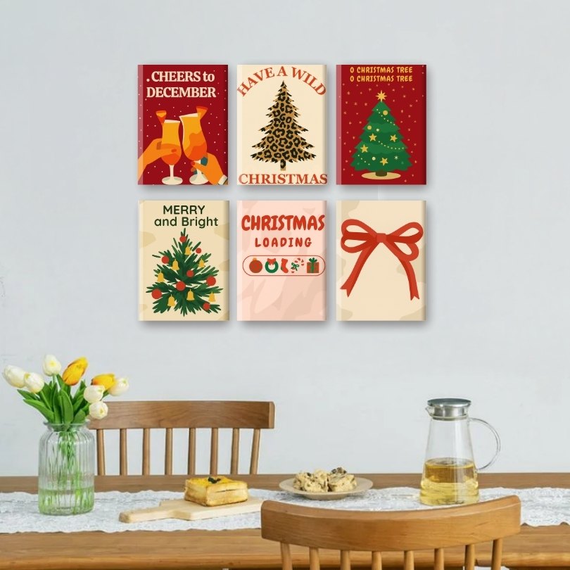 6 Mini Paintings | Cheers to December Set