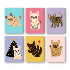 6 Mini Paintings | Christmas Bulldog Set