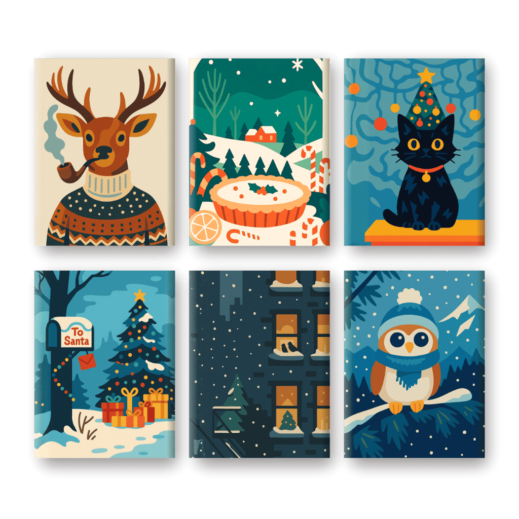 6 Mini Paintings | Christmas Charm Set