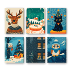 6 Mini Paintings | Christmas Charm Set