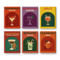 6 Mini Paintings - Christmas Cocktails Set