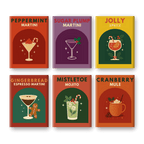 6 Mini Paintings - Christmas Cocktails Set